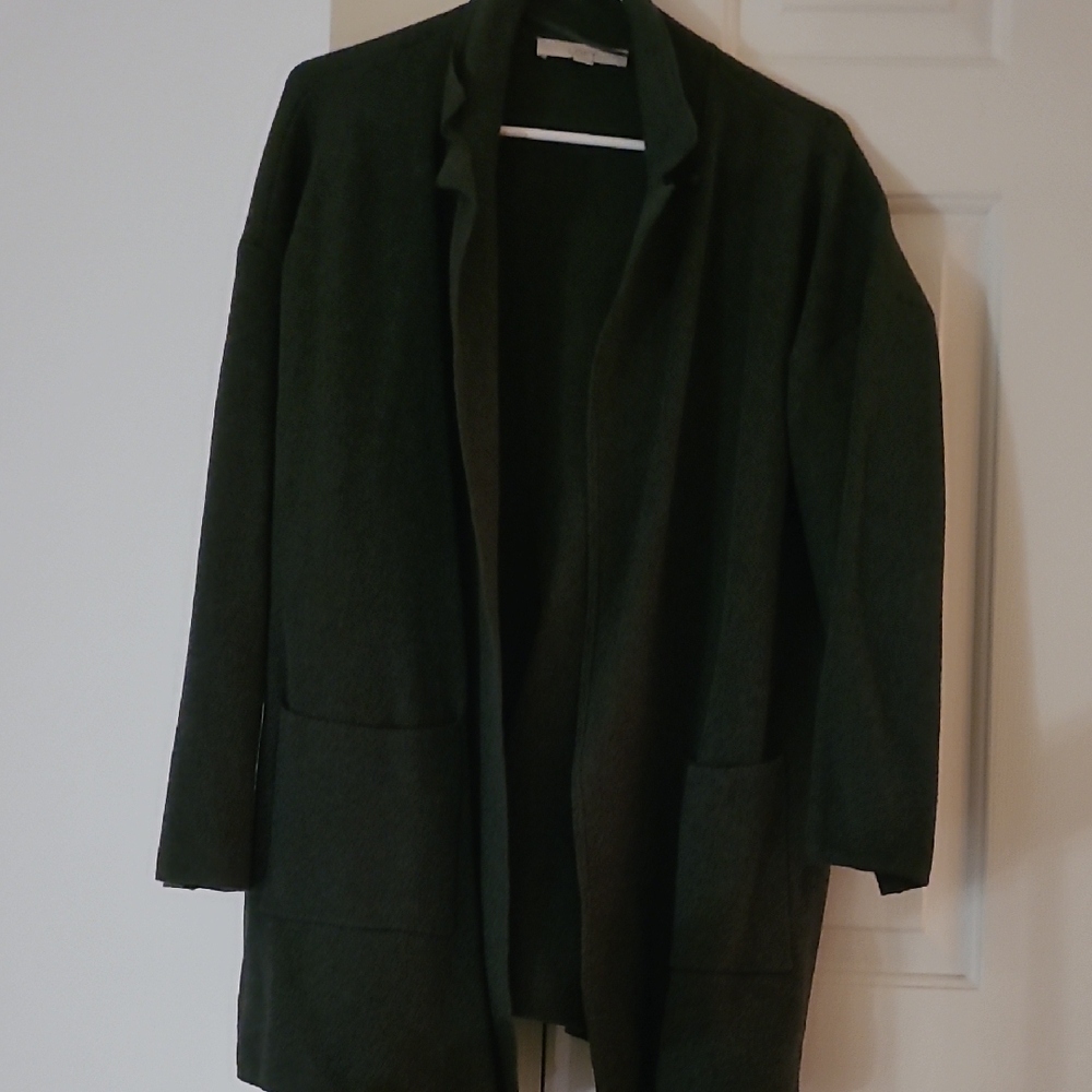 Women's Loft Grey Open Front Sweater Coat